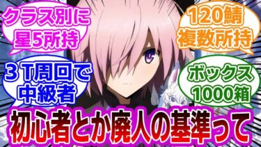 【FGO】初心者とか廃人とかの基準って…に対するマスターたちの反応集