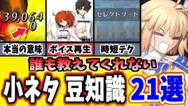 【FGO】知っていたらプレイがぐっと楽になる小ネタ、裏ワザ21選まとめ！【ゆっくり実況】【Fate/Grand order】