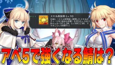 【FGO】アペンド5「スキル再装填」が結構やばい。強くなるサーヴァントは誰？