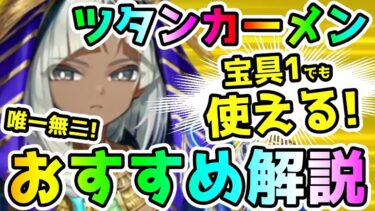 【FGO】ツタンカーメンは宝具1でも使えるぞ！唯一無二の性能もある！ガチャおすすめ解説！【ゆっくり】