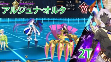 【FGO】　妖精双六虫籠遊戯　高難易度「闇に舞うサクラ」　アルジュナ・オルタ　２T