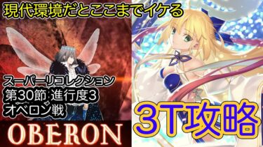 【FGO】水着アルトリア・キャスターで高難易度を3ターン攻略したヤツ【妖精円卓領域 アヴァロン・ル・フェ】【第30節 進行度3 オベロン戦】