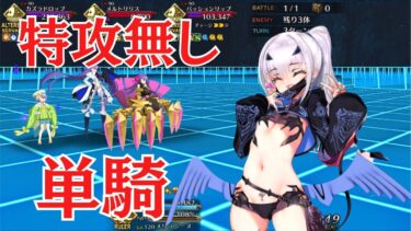 【FGO】水着メリュジーヌ単騎　特攻礼装無し　闇に舞うサクラ【高難易度】