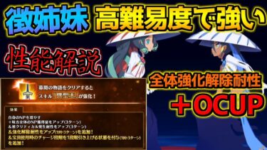 【FGO】強化解除＋OCUPで高難易度で超絶強くなった！？強化された徴姉妹性能解説【幕間の物語第21弾】