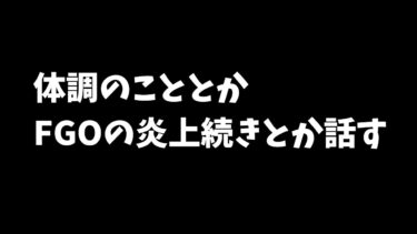 体調や最近のFGO炎上続きについてさすがに話す枠