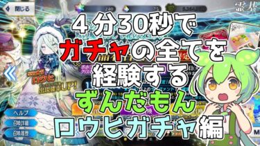 【FGO】【ガチャ動画】4分30秒でガチャの全てを経験するずんだもん ロウヒガチャ編 【FateGrandOrder】