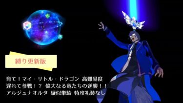 【FGO】育て！マイ・リトル・ドラゴン 高難易度 遅れて参戦！？ 偉大なる竜たちの逆襲！！ アルジュナオルタ 疑似単騎 特攻礼装なし