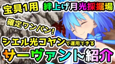 【FGO】宝具1シエル用！グランドシステムに向けて絆上げ月光採掘場でシエル光コヤンで確定ワンパンするのに運用できるサーヴァント紹介！【ゆっくり】