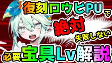 【FGO】復刻ロウヒPUガチャで絶対失敗しない為の必要宝具Lv解説！＜90++横並べ周回用＞【ゆっくり】