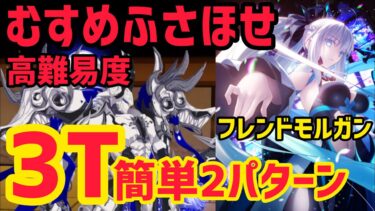 【FGO】完全体モルガンを借りて簡単3T攻略2パターン 高難易度「むすめふさほせ」【小野小町古今抄 ～雪消月のキラキラ蓮華～】