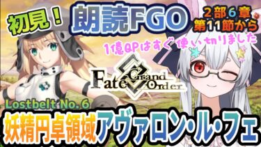 【FGO】Fate/Grand Order初見！二部６章【妖精円卓領域 アヴァロン・ル・フェ 】第11節から！おかわり１億QPが欲しいうさぎ【新人Vtuber/＃ネチェトア】