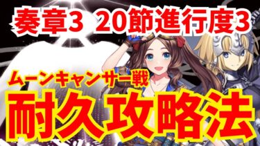 【FGO】奏章Ⅲ ムーンキャンサー戦(20節進行度3) 耐久21ターン攻略 立ち回り解説｜ジャンヌ＆水着ダヴィンチ編成【アーキタイプ･インセプション】
